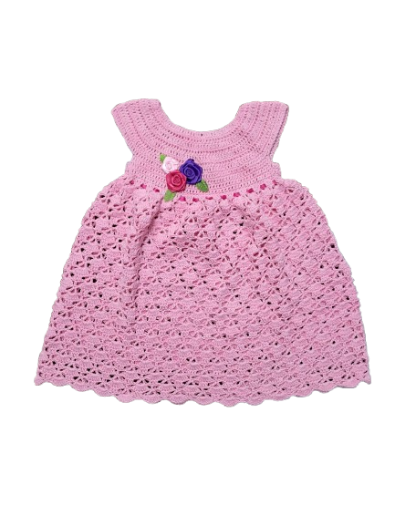 Blossom Pink Crochet Baby Dress